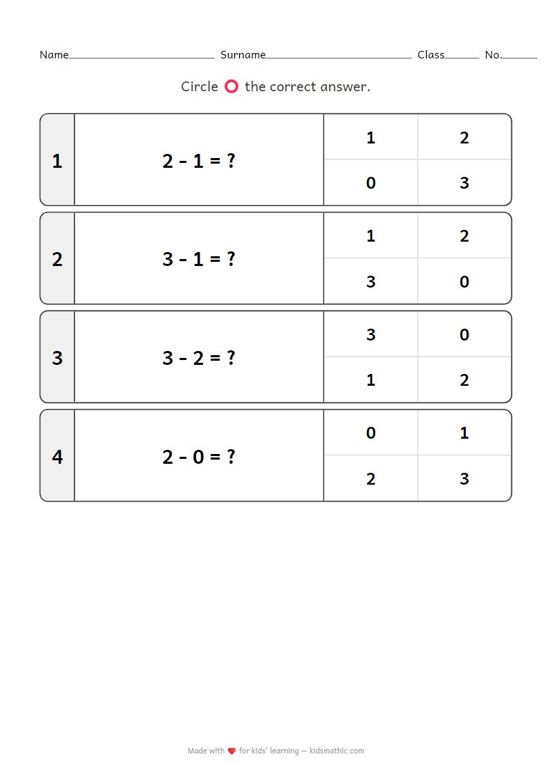 Basic Subtraction Worksheet for Preschoolers: Count and Subtract