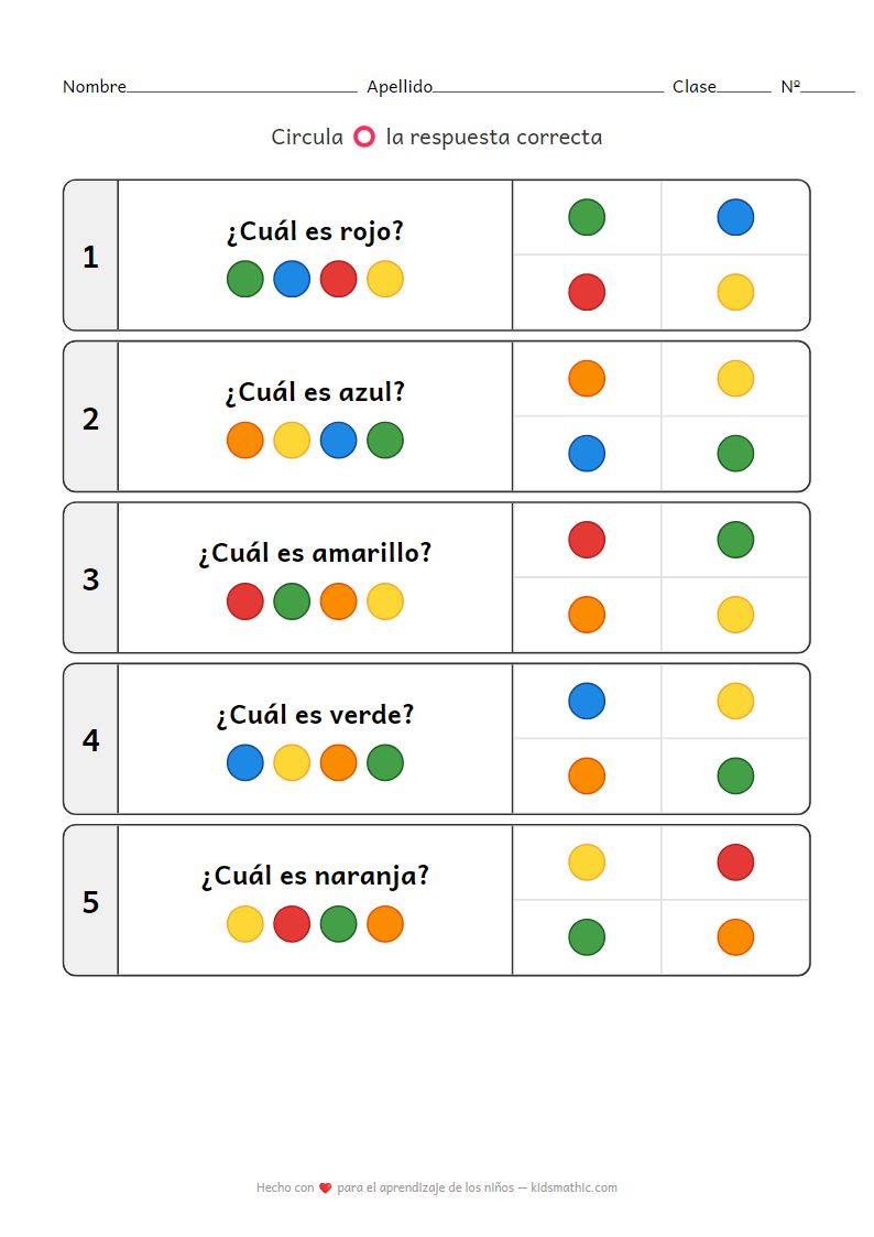 Hoja de Trabajo de Coincidencia de Colores: Encuentra el Color Correcto para Preescolares