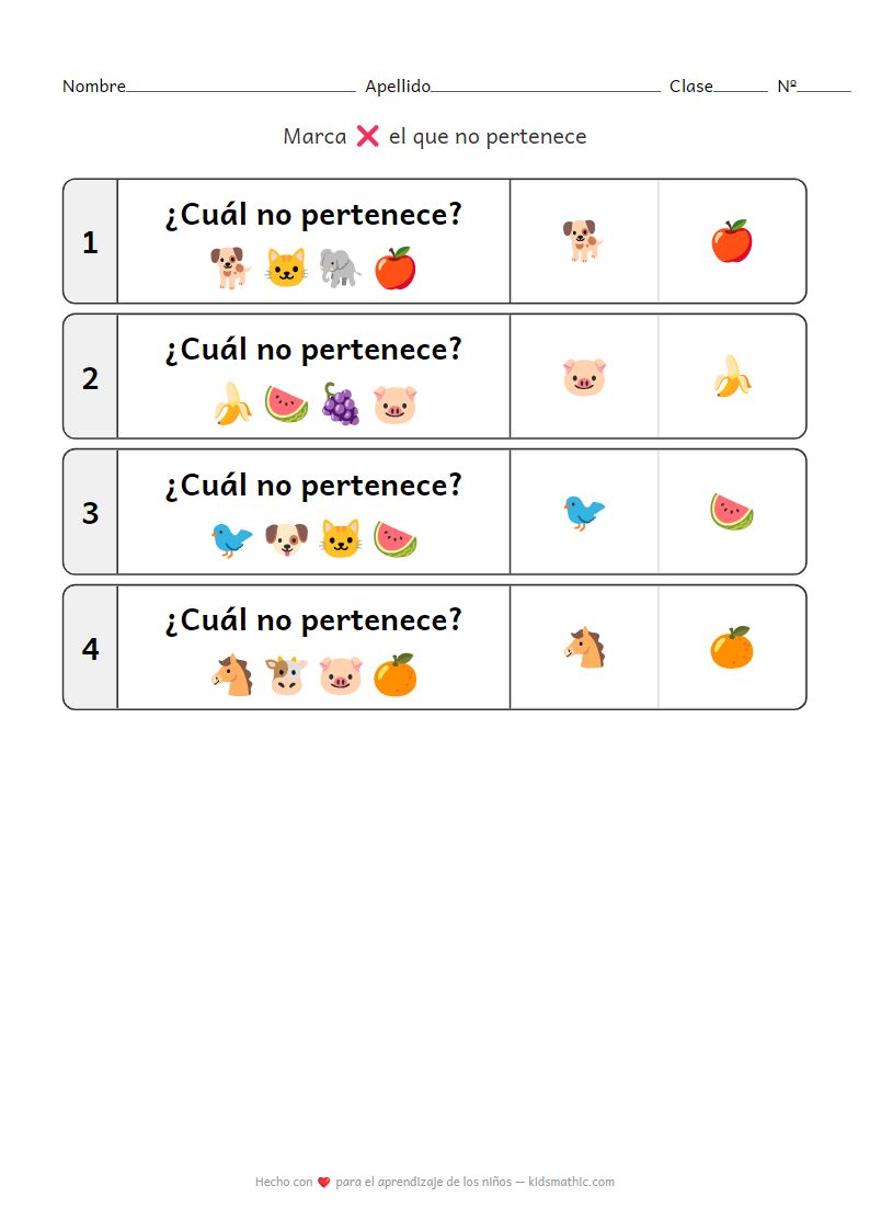Hoja de trabajo de encontrar la diferencia